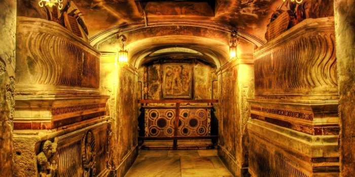 2560x1599 Crypt buried deep under an Old Church in Rome widescreen wallpaper