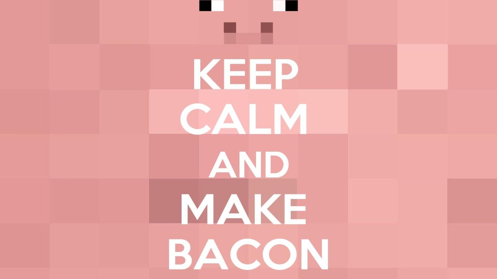 1920x1080 work minimalistic bacon minecraft keep calm and pig 1920x1080