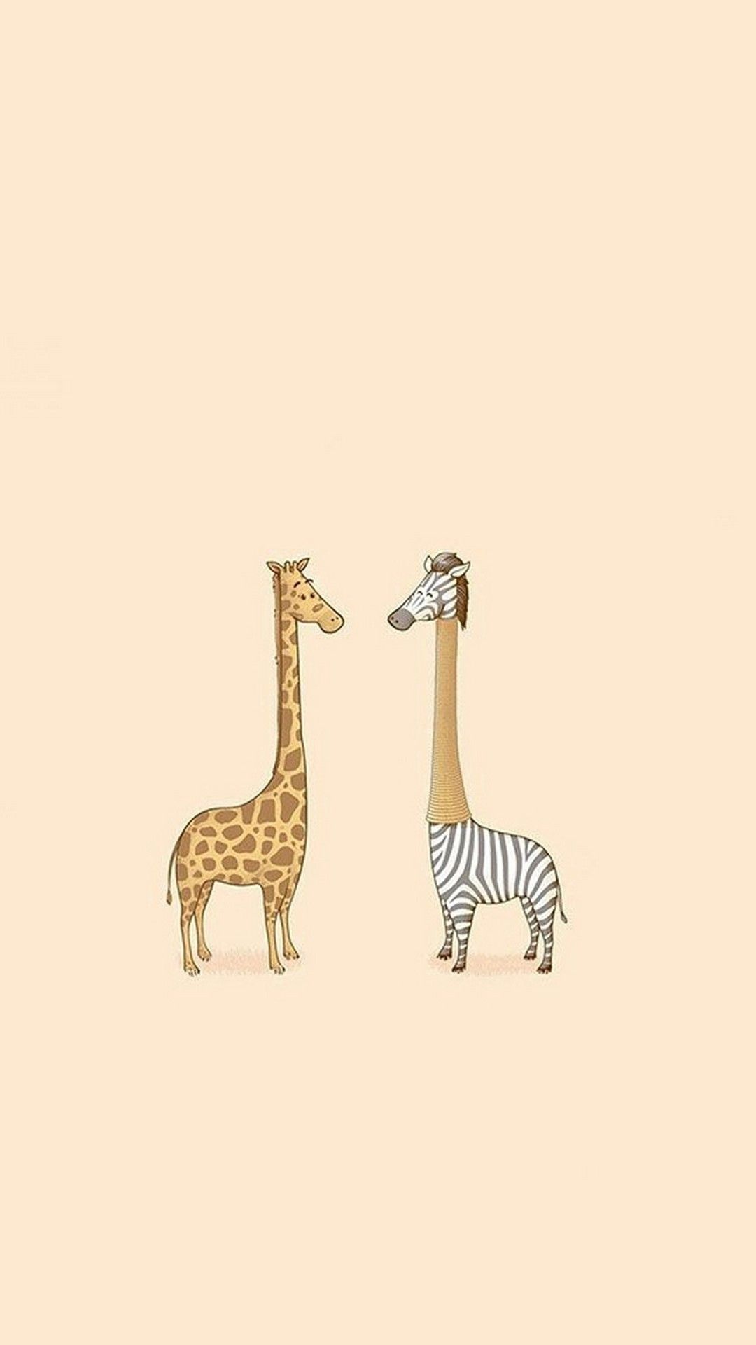 1080x1920 Cute Giraffe Zebra Wallpaper iPhone | 2019 3D iPhone Wallpaper