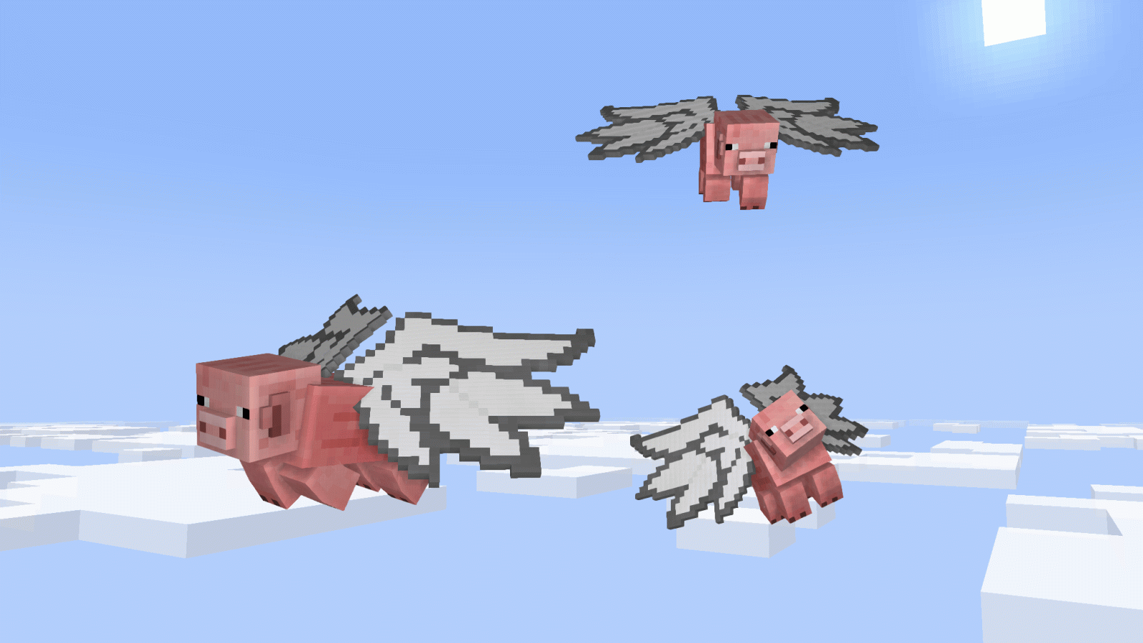 2048x1152 When Pigs Fly! [2K Wallpaper] - Wallpapers and art - Mine-imator forums