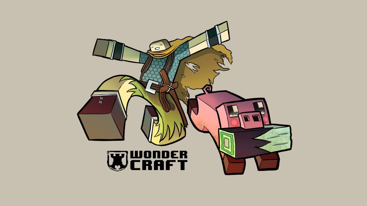1245x700 Jumping steve minecraft wondercraft pig wallpaper | 2560x1440