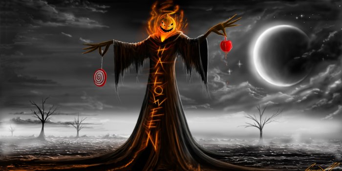 2560x1440 Halloween Pumpkin Ghost Wallpaper