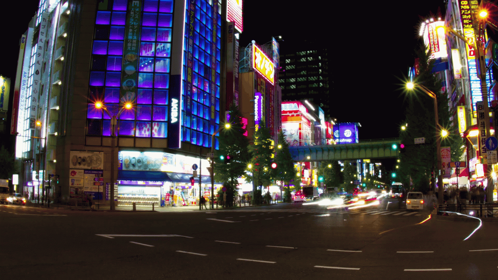 1920x1080 Night Lapse 4 K At Akihabara Crossing Wide Shot Zoom Out Stock Video  Footage - Storyblocks Video