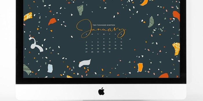 1080x1080 Free January 2019 Calendar for Desktop, iPad, and iPhone