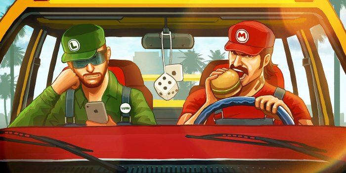 1920x1080 Mario Luigi Hamburger iPhone Dice game games humor funny wallpaper