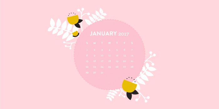 5334x3000 January 2017 Calendar Wallpaper - Sarah Hearts