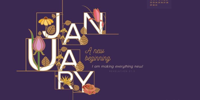 1280x1024 January 2017 - A New Beginning Desktop Calendar- Free January Wallpaper