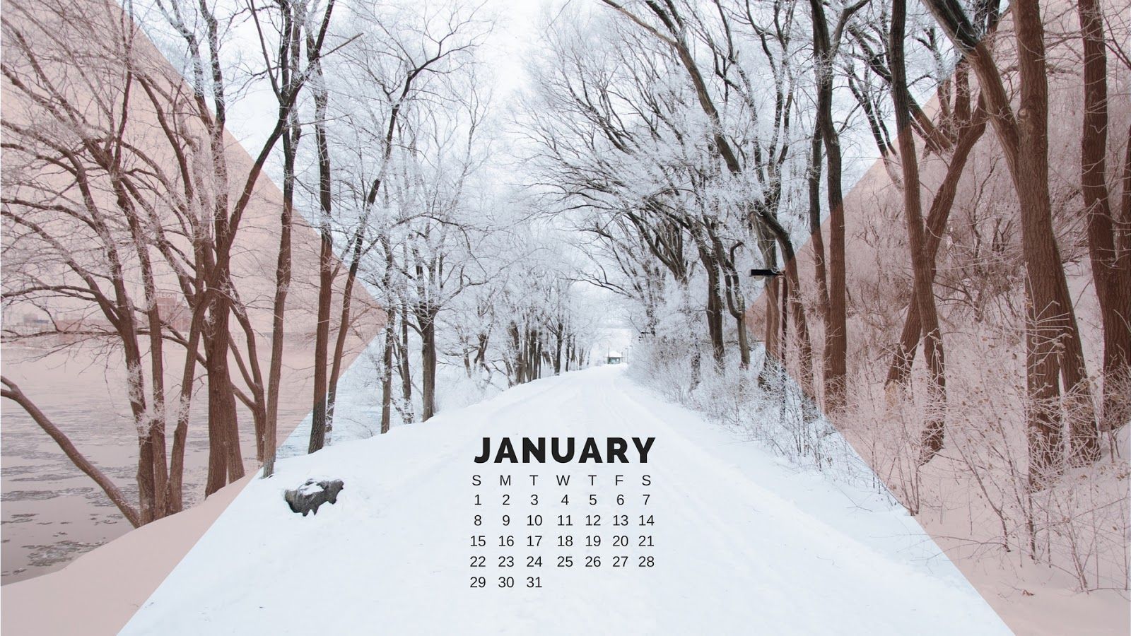 1600x900 January 2017 Desktop Calendar Download | THE JOY BLOG