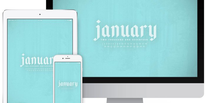 2424x1723 January 2017 Desktop Calendar Wallpaper | Paper Leaf