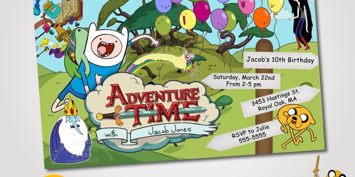 1600x1200 ADVENTURE TIME Birthday Party Invitaiton, Kids, Jake and Fin,Custom Party  Shoppe, Adventure Time Decorations, Diy Party