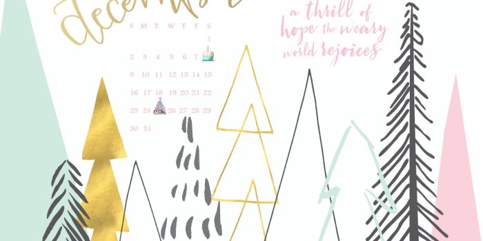 1650x1275 December 2018 Desktop Calendar Wallpaper, A Thrill - Pastel