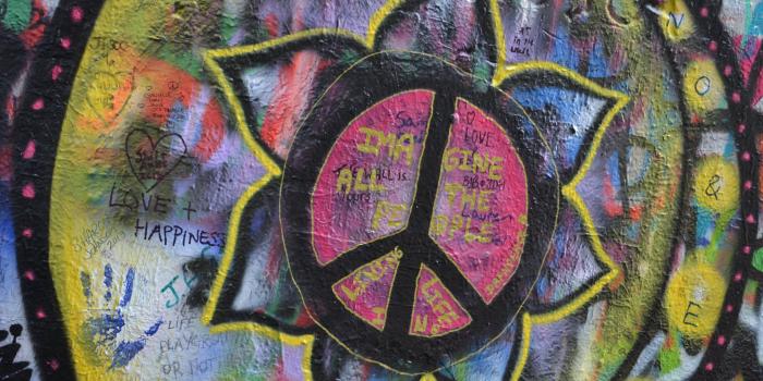 3840x2160 Lennon Wall Imagine Peace Flower Wallpaper - iPhone, Android
