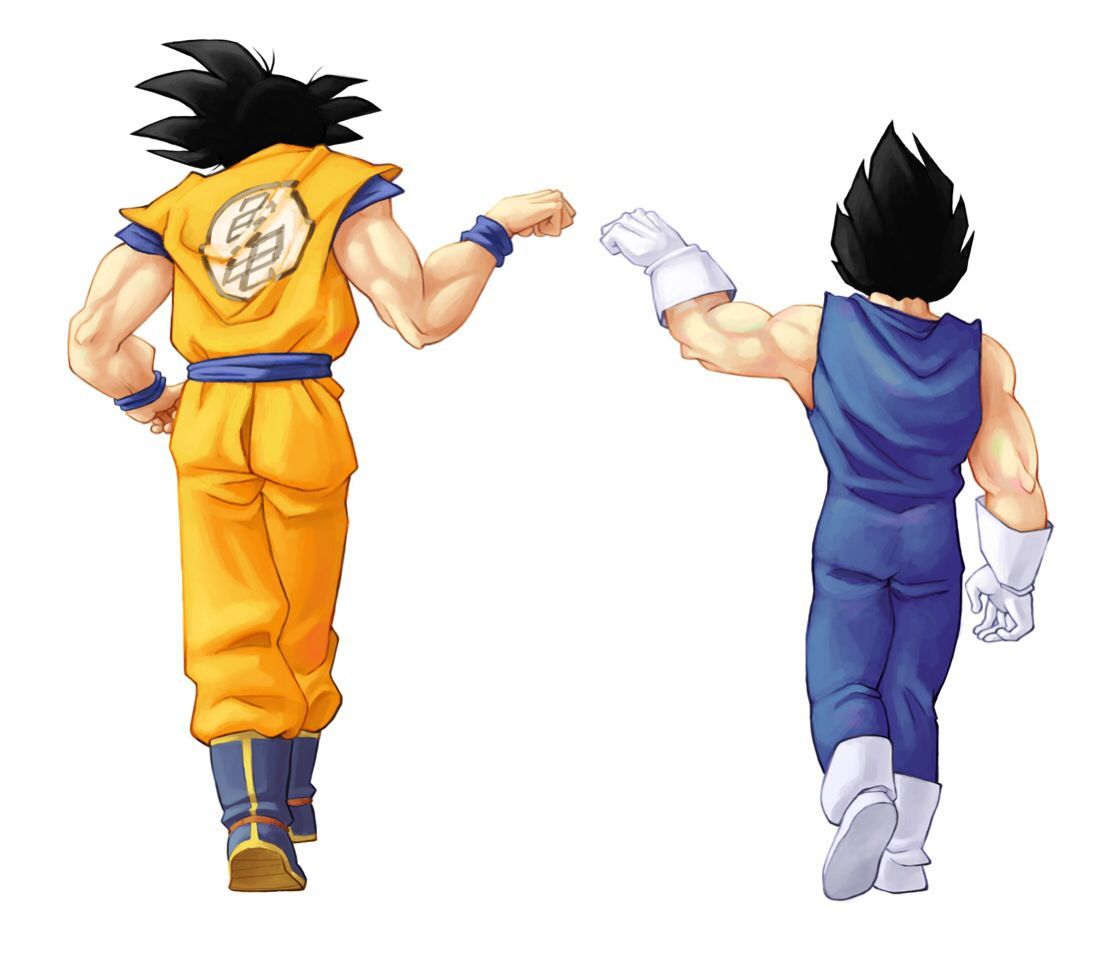 1110x962 Goku & Vegeta fist bump | Dragonball | Goku, vegeta, Dragon ball