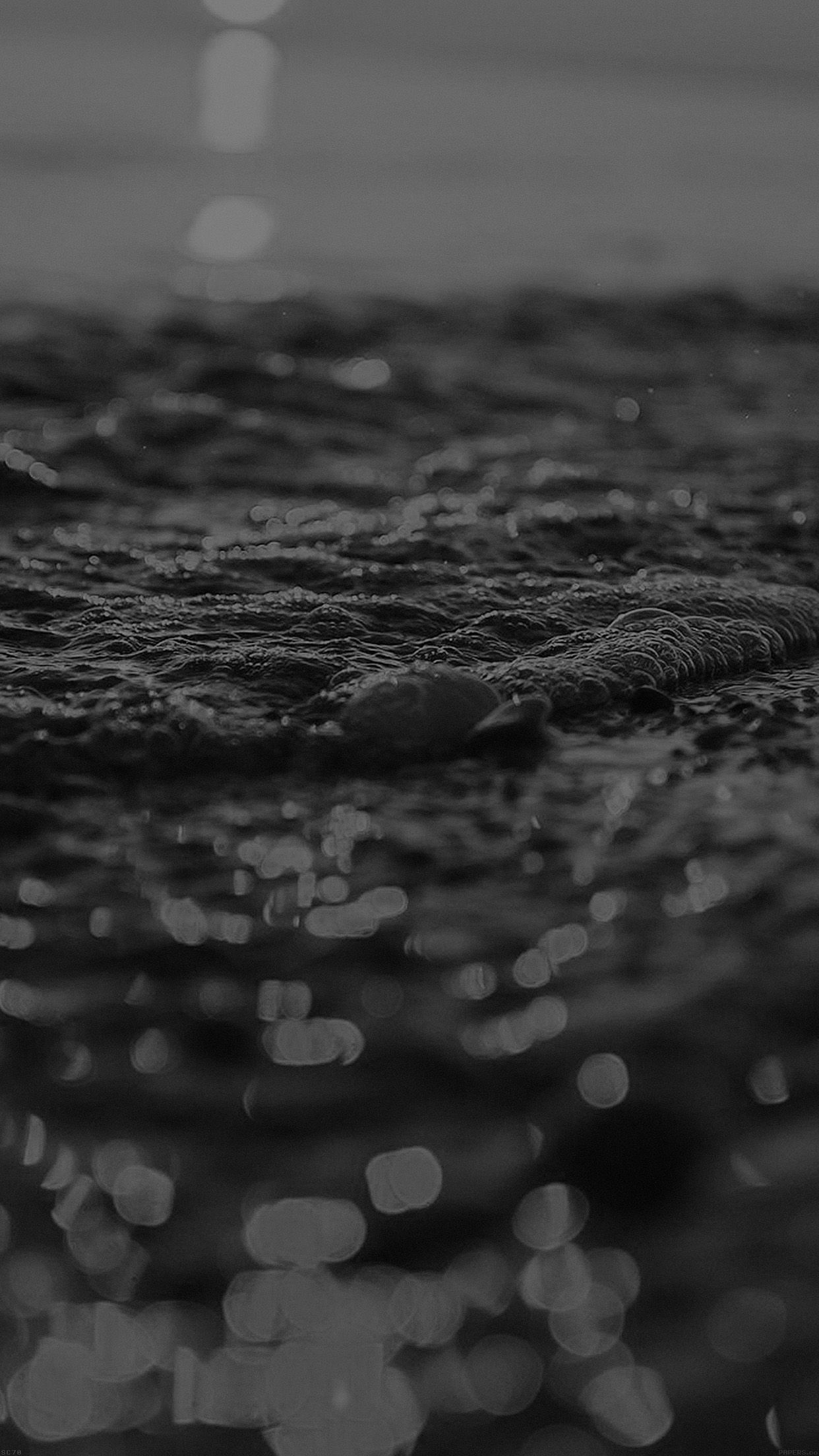 1242x2208 Sea Sunset Bokeh Wave Nature Black Android wallpaper - Android HD
