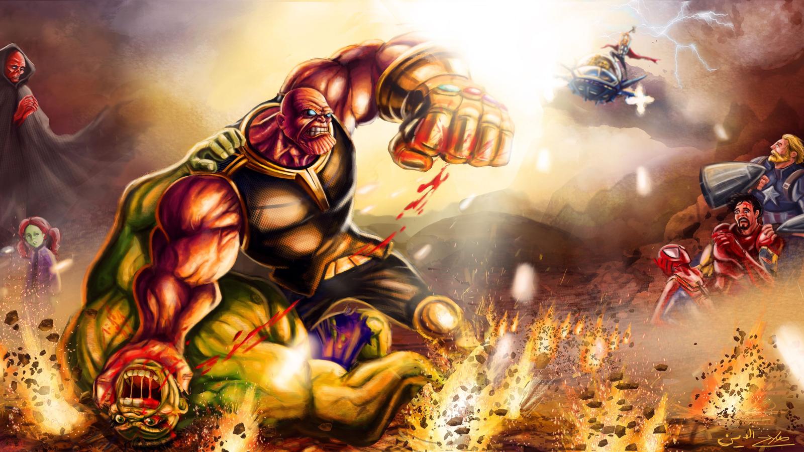 3840x2160 Thanos Defeat Hulk Thanos Wallpapers Superheroes Wallpapers - Thanos