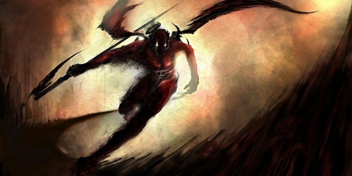 1600x900 Anime Dark Warrior Wallpaper | Art | Demon artwork, Dark angel