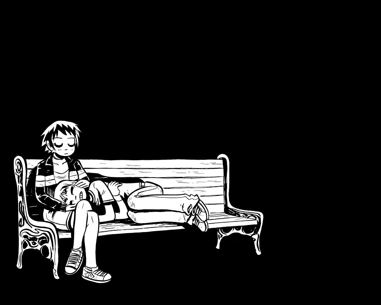 1280x1024 Scott Pilgrim wallpaper - Reminds me of...me and my girlfriend