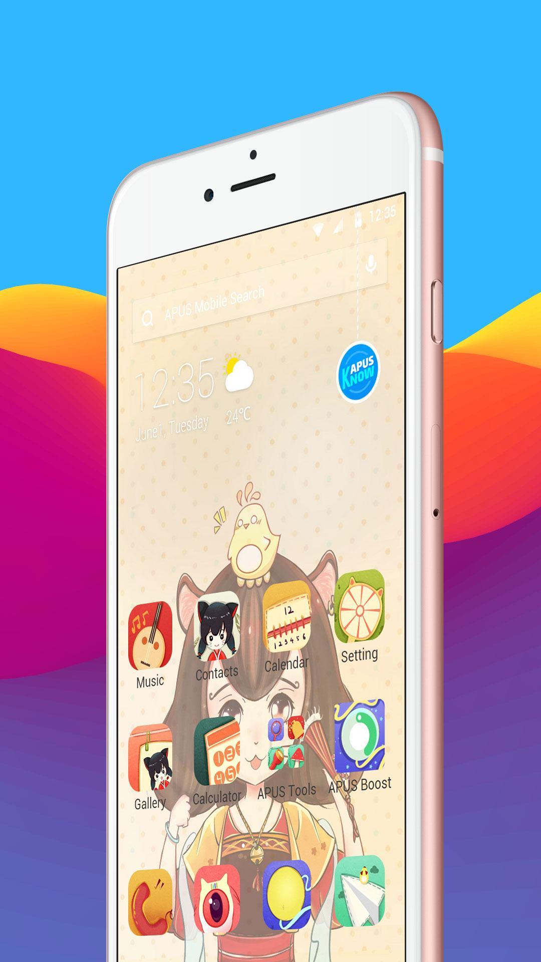 1080x1920 Cute Cartoon Cat Girlfriend theme & wallpaper for Android - APK Download