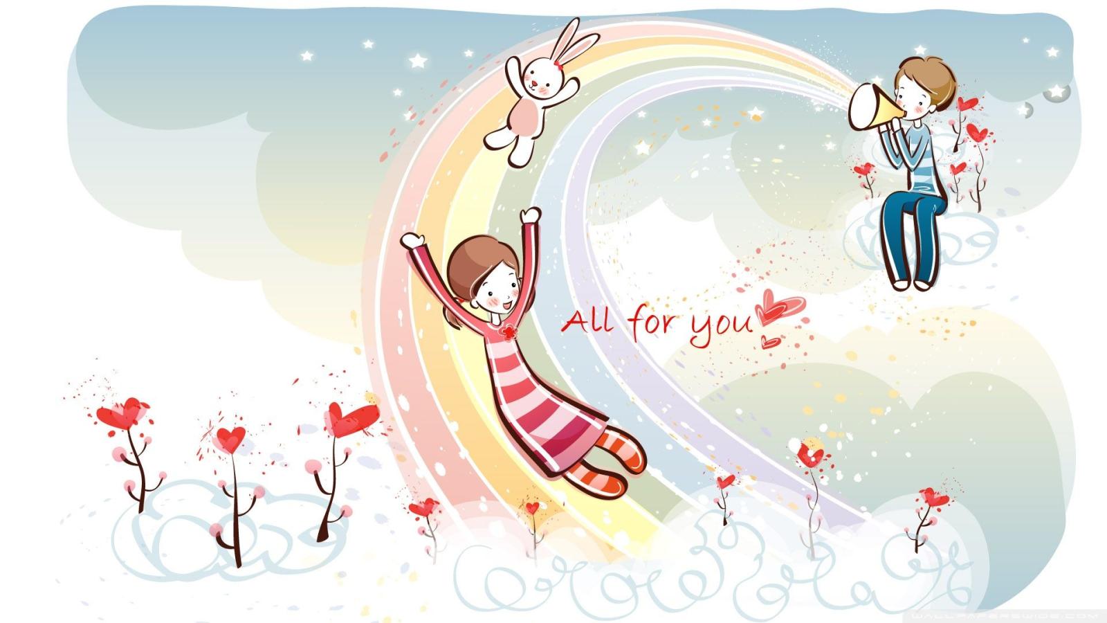1920x1080 Love Cartoon Photo - Wallpaper, High Definition, High Quality