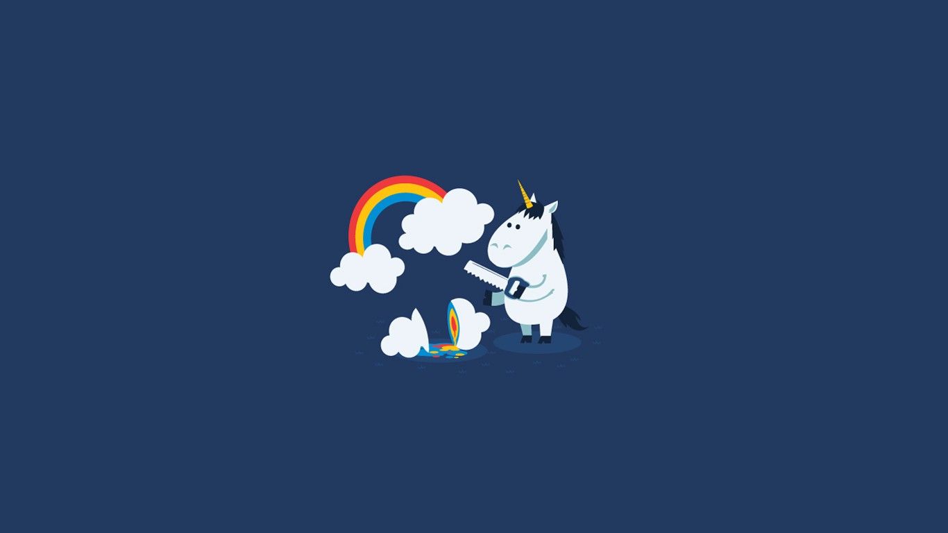 1366x768 Funny Unicorn Wallpaper - Desktop Wallpaper Minimalist Unicorn