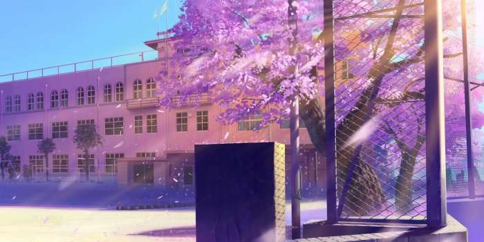 1920x1080 Download wallpaper 1920x1080 anime, school, winter street full hd