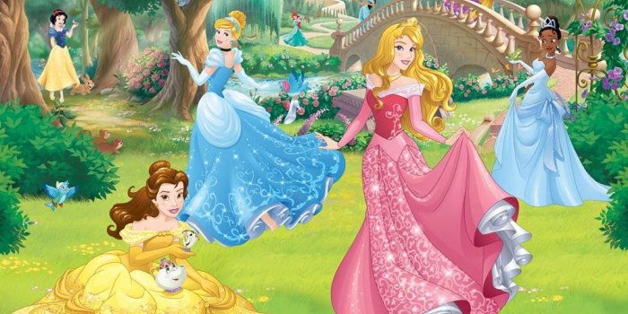 1000x798 Disney Princesses in the Castle Garden Wallpaper Mural | Paper | Walltastic