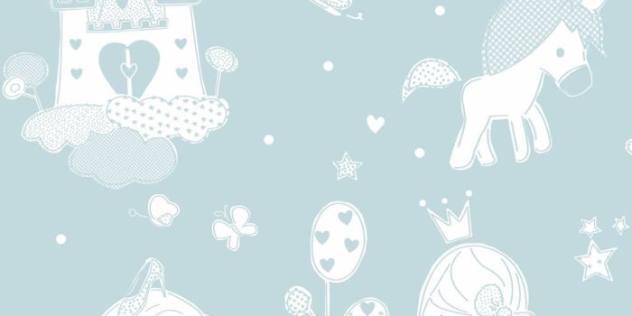 1000x1000 Wallpaper light blue Castle Princess Rasch Textil Babylandia 23