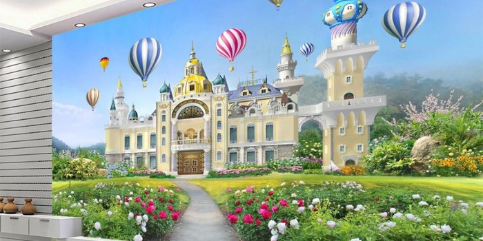 1080x929 Custom Wallpaper 3d reate A Beautiful Girl Little Princess Dream Castle 3D  Living Room Bedroom Background Wall Decoration Wallpaper