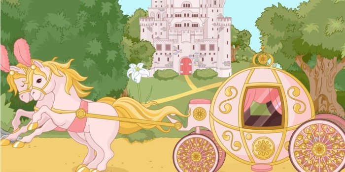 1000x1000 Princess Castle Fairytale Carriage Wall Mural Wallpaper