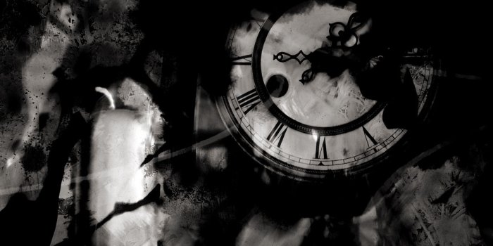 1280x960 old clock and candle gothic wallpaper