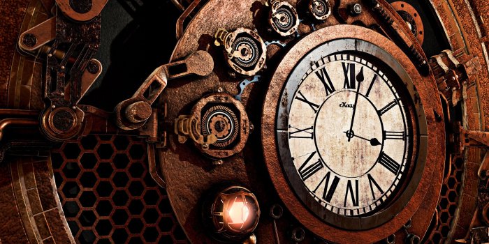 2560x1600 Download wallpapers old clock, retro, time concepts, clock mechanism