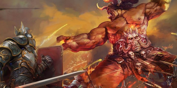 1332x850 Wallpaper Monster, Armor, Battle, Warrior, Knights, Battle, Fantasy