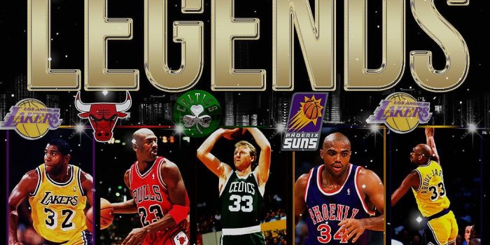 1024x768 Five NBA Legends basketball player poster HD wallpaper | Wallpaper Flare