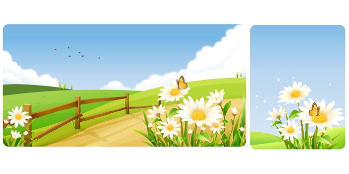 1400x980 Spring Daisy Photoshop Wallpaper Pack - Free Photoshop Brushes at