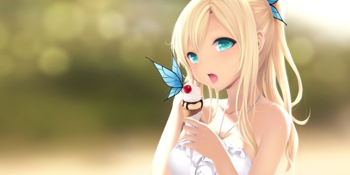 2880x1800 Anime Papillons Cartoon Girl HD Wallpaper | HD Wallpapers