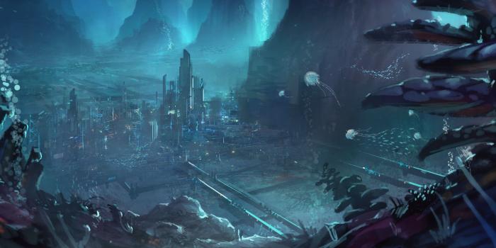 4000x1703 Backgrounds For Alien City : wallpapers