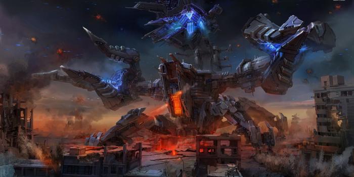 1920x1080 Alien robot destroying the city wallpaper - Fantasy wallpapers - #43613