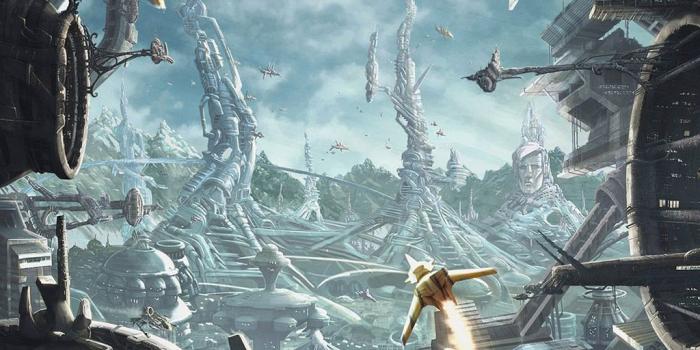 1024x1024 CG Design Background Alien City On Mars iPad 2 HD Wallpaper | Design