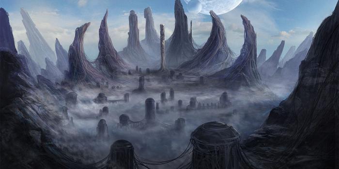 1920x1080 ArtStation - Another World: Alien city mattepainting, Maciej Rebisz