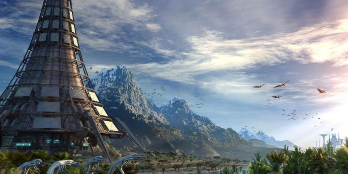 1024x768 Pet alien city wallpaper