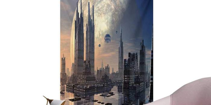 1000x1000 Amazon.com: ParadiseDecor City Wallpaper Spacecraft in Formation