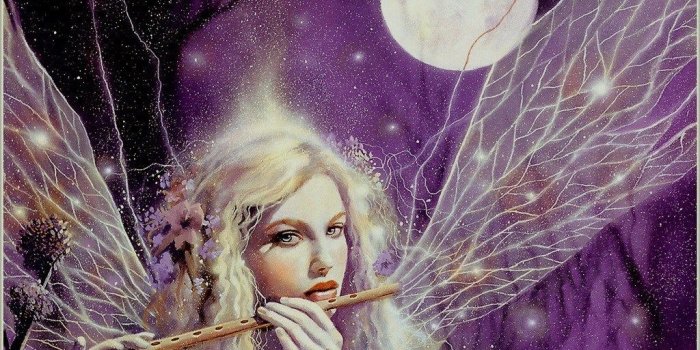 1024x769 Purple Moon Fairy Wallpaper