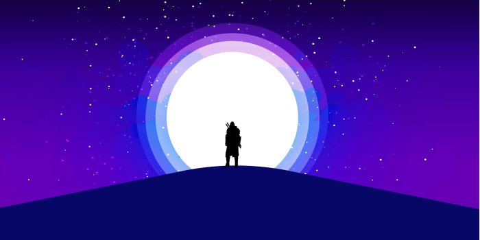 3840x2160 Wallpaper 4k Moon Warrior Purple Sky 4k 4k-wallpapers, artist