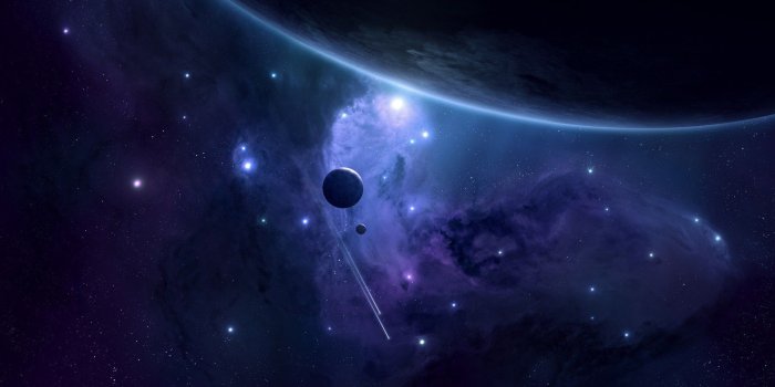 1920x1080 space, Planet, Moon, Render, Blue, Purple, Stars 4K HD wallpaper