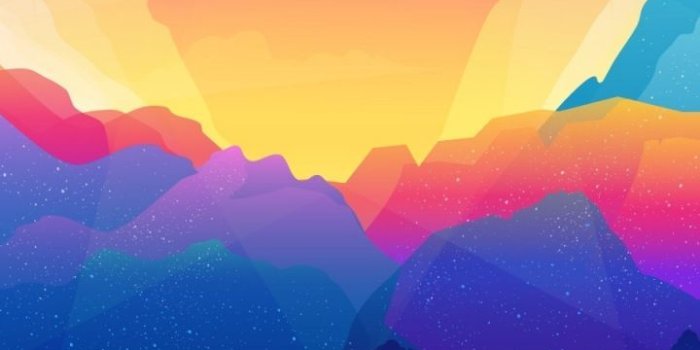 720x1280 Sun, mountains, gradient, colorful, art, 720x1280 wallpaper