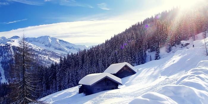 1280x800 Alpine scenery in the winter wallpaper