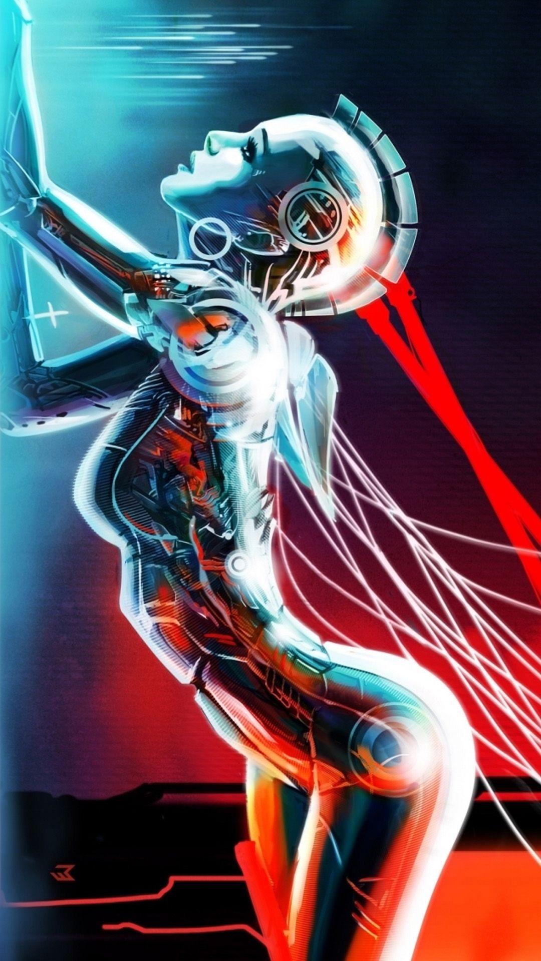 1080x1920 Girl Robot Art Android wallpaper - Android HD wallpapers