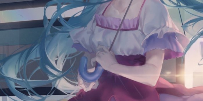 1200x1920 Download 1200x1920 Hatsune Miku, Umbrella, Vocaloid, Train Station