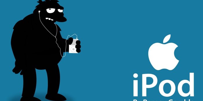 1332x850 Wallpaper ipod, apple, simpsos, barney images for desktop, section
