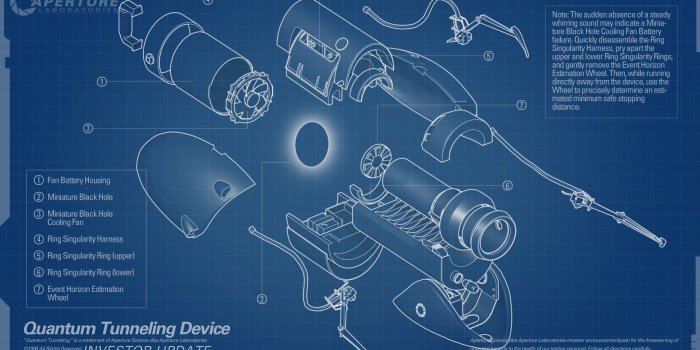 1920x1200 Quantum Tunneling device investor update, blueprints, Aperture
